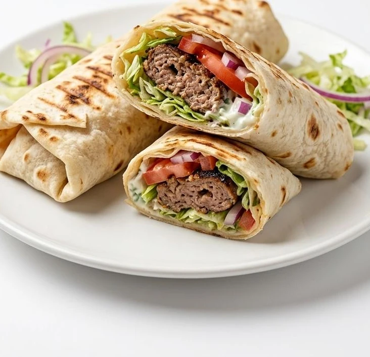 Lamb Kebab Roll served at Papa Nash's Middle Eastern restaurant in Airdrie, AB